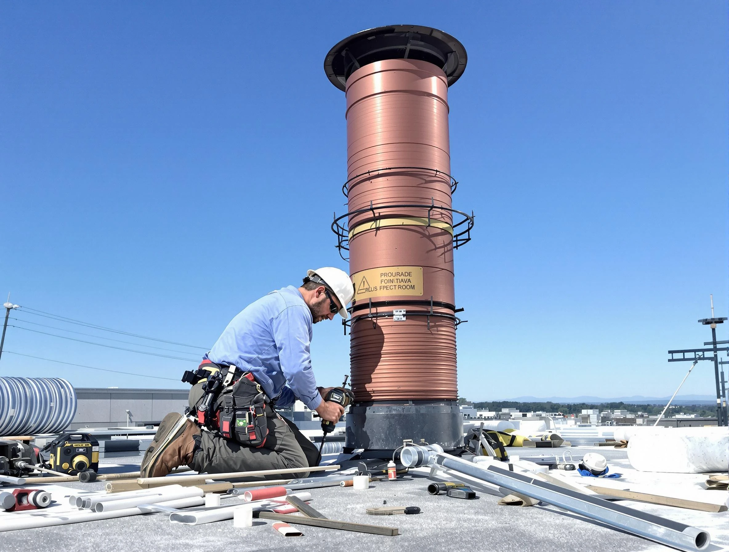 Installed chimney liner by Norwood Chimney Sweep in Norwood, MA