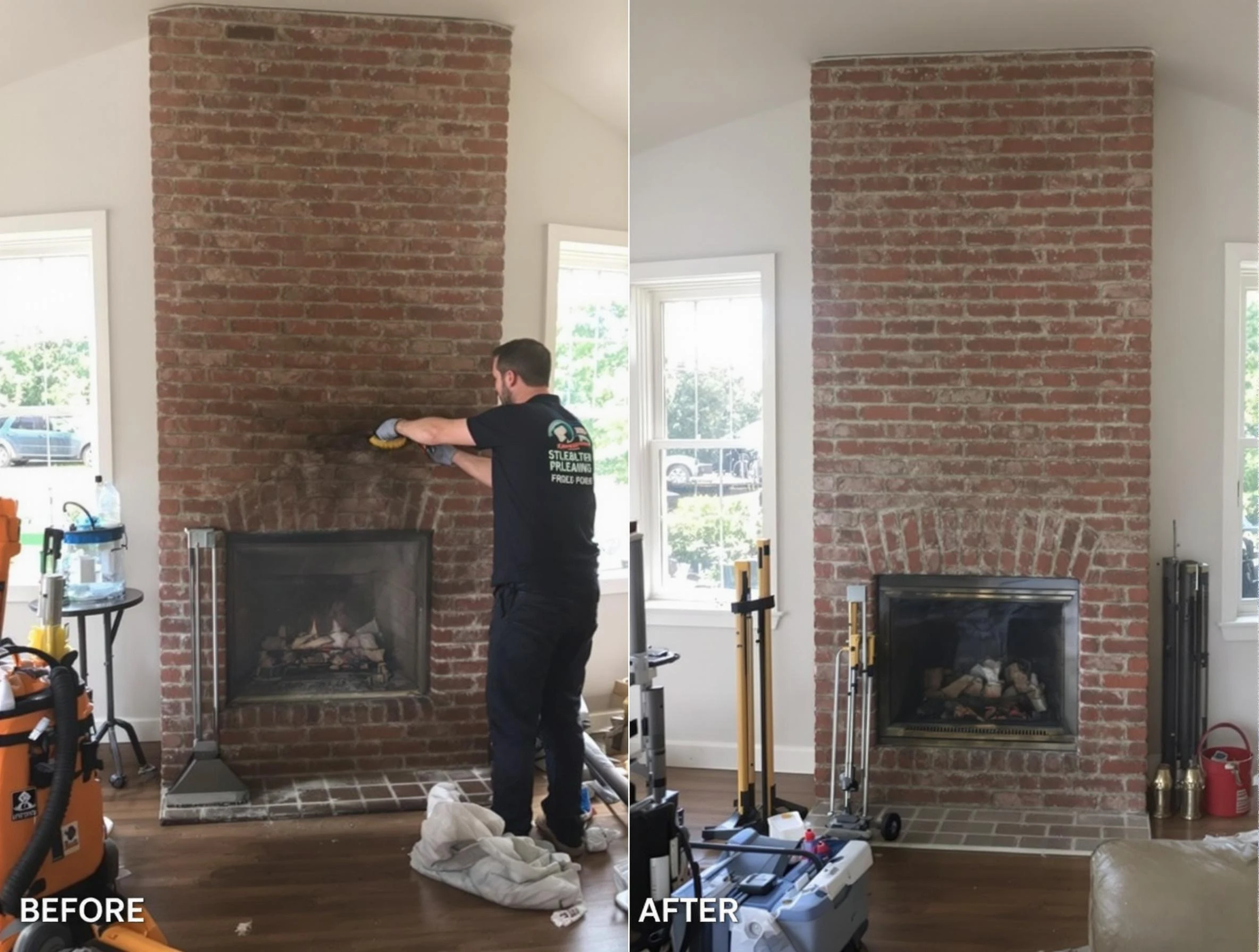 Finished chimney sweeping service by Norwood Chimney Sweep in Norwood, MA