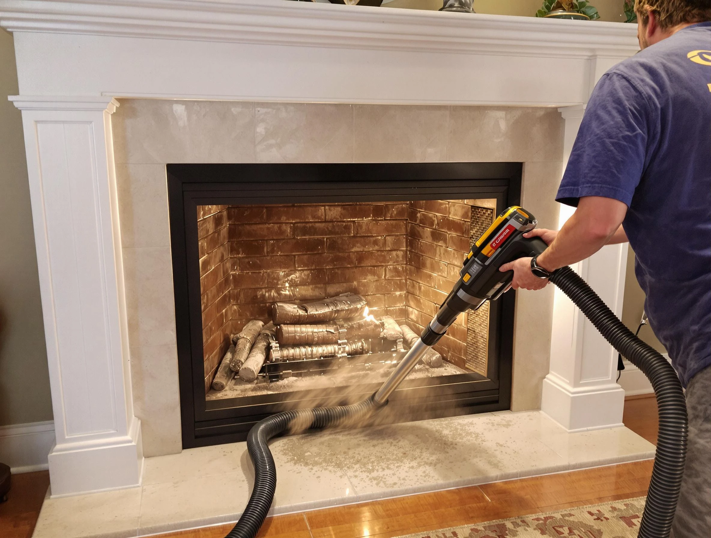 Fireplace cleaning performed by Norwood Chimney Sweep in Norwood, MA