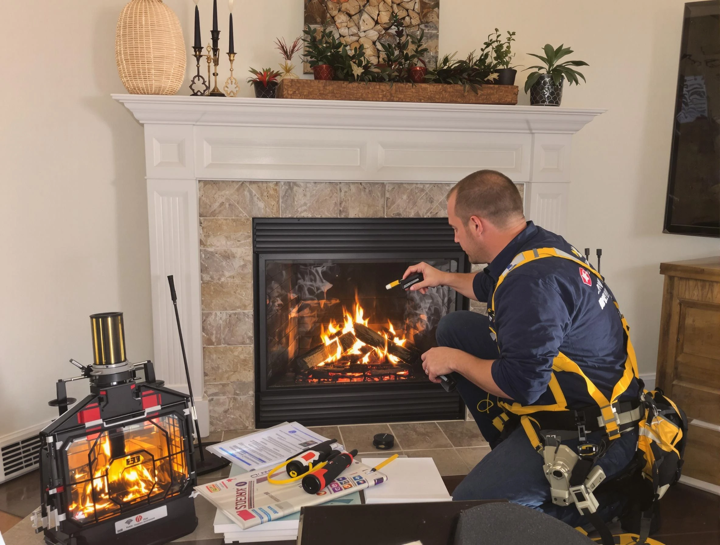 Safety-focused fireplace inspection by Norwood Chimney Sweep in Norwood, MA